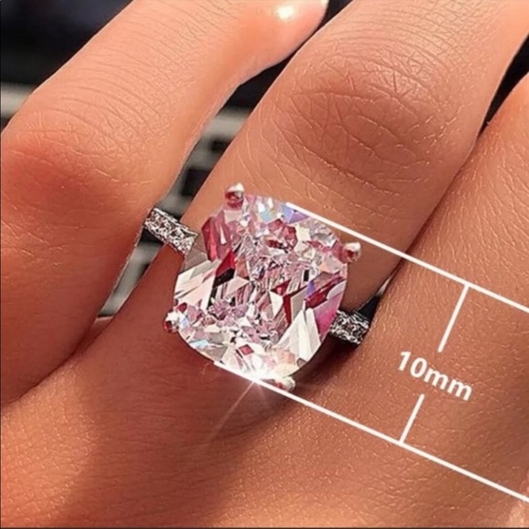 NEW 8CT 925 STERLING SILVER DIAMOND HALO RING - Picture 4 of 4